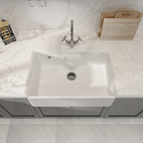 Single Bowl Fireclay Ceramic Butler Kitchen Sink Bundle with Tap Ledge, Overflow & Waste