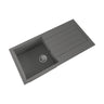 [BKS21050S] 100cm Composite Inset Kitchen Sink with Overflow & Drainer - Available in Multiple Colours - Cutout