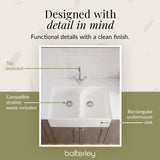 Double Bowl Fireclay Ceramic Full Weir Butler Kitchen Sink Bundle with Mono Mixer Tap & Waste