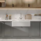 Double Bowl Fireclay Ceramic Butler Kitchen Sink with Full Weir - Choice of Colour