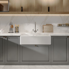 [BKS210] Double Bowl Fireclay Ceramic Butler Kitchen Sink with Full Weir - 795mm - Choice of Colour - Lifestyle 1