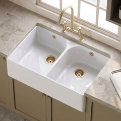 [BKS211WT14] Double Bowl Butler Sink with Overflow - Choice of Tap and Waste - 795mm - Silo
