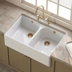 [BKS211WT15] Double Bowl Butler Sink with Overflow - Choice of Tap and Waste - 795mm - Silo