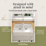 Double Bowl Fireclay Ceramic Stepped Weir Butler Kitchen Sink Bundle with Mono Mixer Tap & Waste