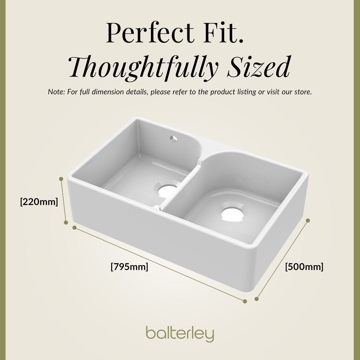 Double Bowl Fireclay Ceramic Butler Kitchen Sink Bundle with Stepped Weir, Classic Tap & Wastes
