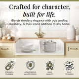 Fireclay Kitchen Bundle - Double Bowl Butler Sink, 2 x Wastes & Mono Crosshead Tap, 895mm - Brushed Brass