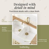 Fireclay Kitchen Bundle - Double Bowl Butler Sink, 2 x Wastes & French Classic Tap, 895mm - Brushed Brass