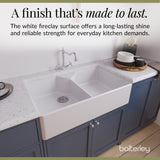 Double Bowl Fireclay Ceramic Butler Kitchen Sink Bundle with Stepped Weir, Classic Tap & Wastes