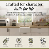 Single Bowl Fireclay Compact Belfast Kitchen Sink & Basket Strainer Waste - 460mm