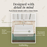 Belfast Fireclay Ceramic Kitchen Sink Bundle with Overflow, French Classic Tap & Waste