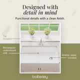Single Bowl Fireclay Ceramic Belfast Kitchen Sink Bundle with Overflow Mono Sink Mixer Tap & Waste