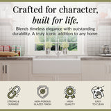 Single Bowl Fireclay Ceramic Belfast Kitchen Sink Bundle with Overflow Mono Sink Mixer Tap & Waste