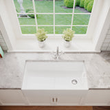 Single Bowl Fireclay Ceramic Belfast Kitchen Sink Bundle with Overflow Mono Sink Mixer Tap & Waste