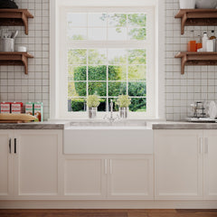[BKS221WT4] Traditional 90cm Fireclay Ceramic Belfast Kitchen Sink Bundle with French Classic Tap & Waste - 895mm - Lifestyle 1