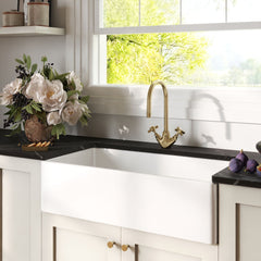 [BKS221] Single Bowl Fireclay Ceramic Belfast Kitchen Sink - Multiple Sizes Available - Lifestyle 3