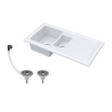 101cm 1.5 Bowl Fireclay Inset Kitchen Sink with Waste - 1010 x 525 x 235mm - Choice of Waste Finish