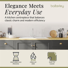 [BKS230WT2] 1.5 Bowl Fireclay Inset Kitchen Sink Bundle with Drainer, Mixer Tap & Wastes - 1010mm - Lifestyle 1