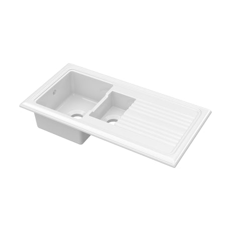 [BKS230] 101cm Inset Counter Top Fireclay Ceramic Kitchen Sink - Multiple Options Available - Cutout