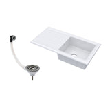 101cm 1 Bowl Fireclay Inset Kitchen Sink with Waste - 1010 x 525 x 235mm - Choice of Waste Finish