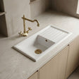 [BKS231WT13] Traditional Fireclay Kitchen Bundle: Single Bowl Sink & Drainer with Waste & French Classic Tap, 1010mm - Brushed Brass - Silo