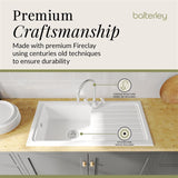 Single Bowl Fireclay Inset Kitchen Sink & Drainer, Mixer Tap & Wastes, 1010mm