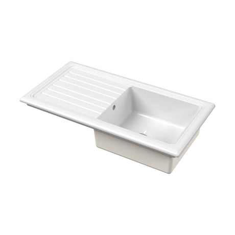 [BKS231] 101cm Inset Counter Top Fireclay Ceramic Kitchen Sink - Multiple Options Available - Cutout