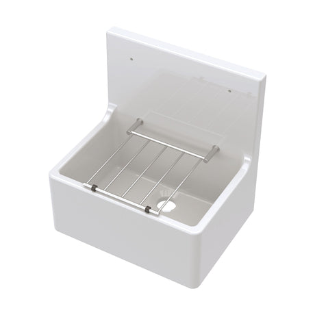 [BKS232] Single Bowl  Fireclay Ceramic Cleaner Sink w.Grid - Multiple Sizes and Accessories - Cutout