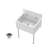 Single Bowl  Fireclay Ceramic Cleaner Sink w.Grid - Multiple Sizes and Accessories