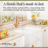 Fireclay Ceramic Kitchen Double Bowl Fluted Front Butler Sink with Full Weir
