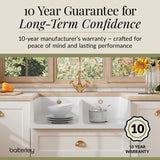 Fireclay Ceramic Kitchen Double Bowl Fluted Front Butler Sink with Full Weir