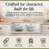Fireclay Ceramic Kitchen Double Bowl Fluted Front Butler Sink with Full Weir