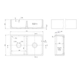 Double Bowl Fireclay Butler Kitchen Sink with Stepped Weir and Overflow - 795mm - Choice of Wastes