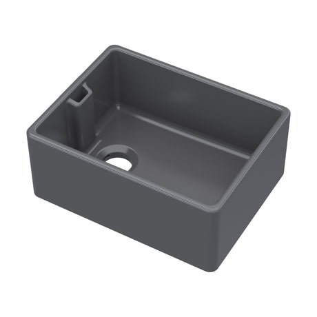 [BKS242] Single Bowl Fireclay Ceramic Belfast Kitchen Sink with Built In Overflow - 595mm - Multiple Colours - Cutout