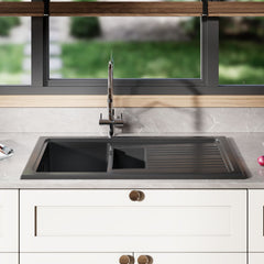 [BKS244] 101cm Inset Counter Top Fireclay Ceramic Kitchen Sink - Multiple Options Available - Lifestyle 1