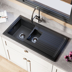 [BKS244] 101cm Inset Counter Top Fireclay Ceramic Kitchen Sink - Multiple Options Available - Lifestyle 2