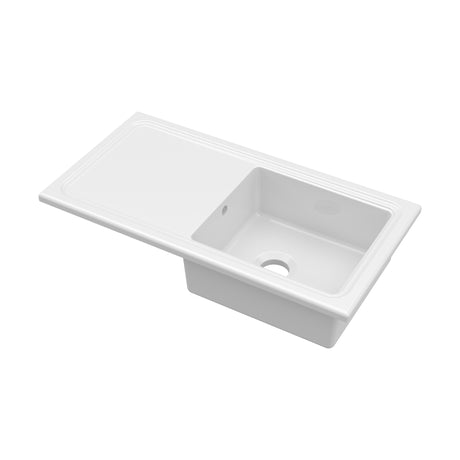 [BKS245] 101cm Inset Counter Top Fireclay Ceramic Kitchen Sink - Multiple Options Available - Cutout