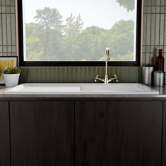 [BKS245] 101cm Inset Counter Top Fireclay Ceramic Kitchen Sink - Multiple Options Available - Lifestyle 1