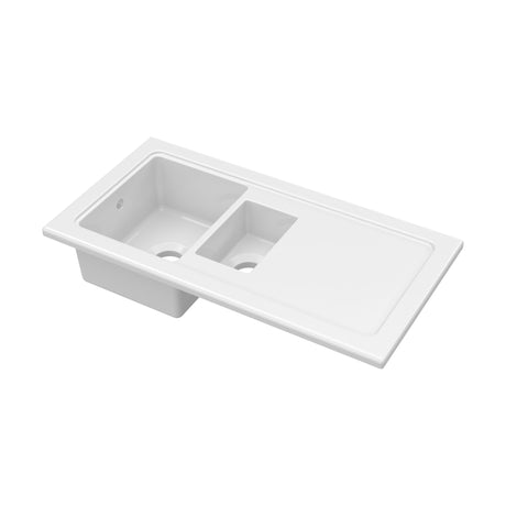 [BKS246] 101cm Inset Counter Top Fireclay Ceramic Kitchen Sink - Multiple Options Available - Cutout