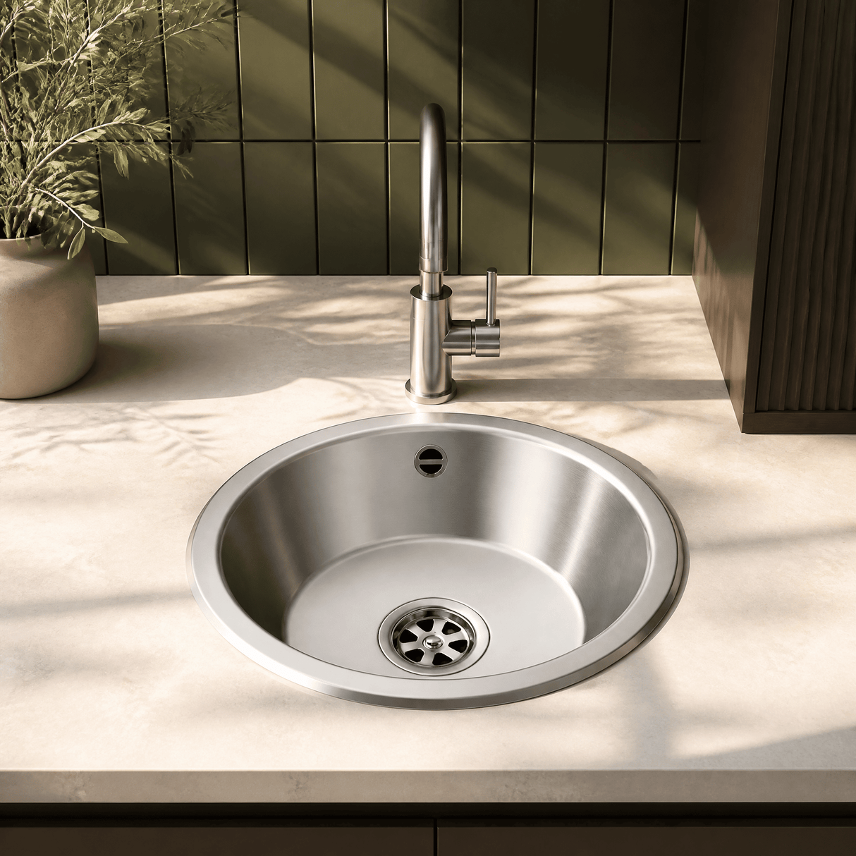 [BKS25230] Mini Bowl Stainless Steel Kitchen Sink with Waste Kit, 355 x 170mm - Lifestyle 1