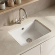[BKS252] Single Bowl Fireclay Ceramic Square Undermount Kitchen Sink with Overflow - 548mm - Choice of Finish - Silo