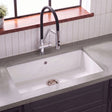 [BKS255] Single Bowl Fireclay Ceramic Rectangular Undermount Kitchen Sink with Overflow - 763mm - Silo