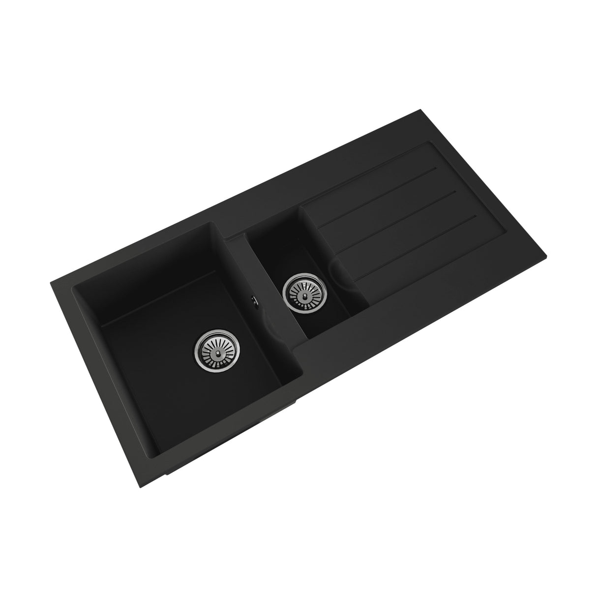 [BKS41050SH] 100cm Composite Inset Kitchen Sink with Overflow & Drainer - Available in Multiple Colours - Cutout