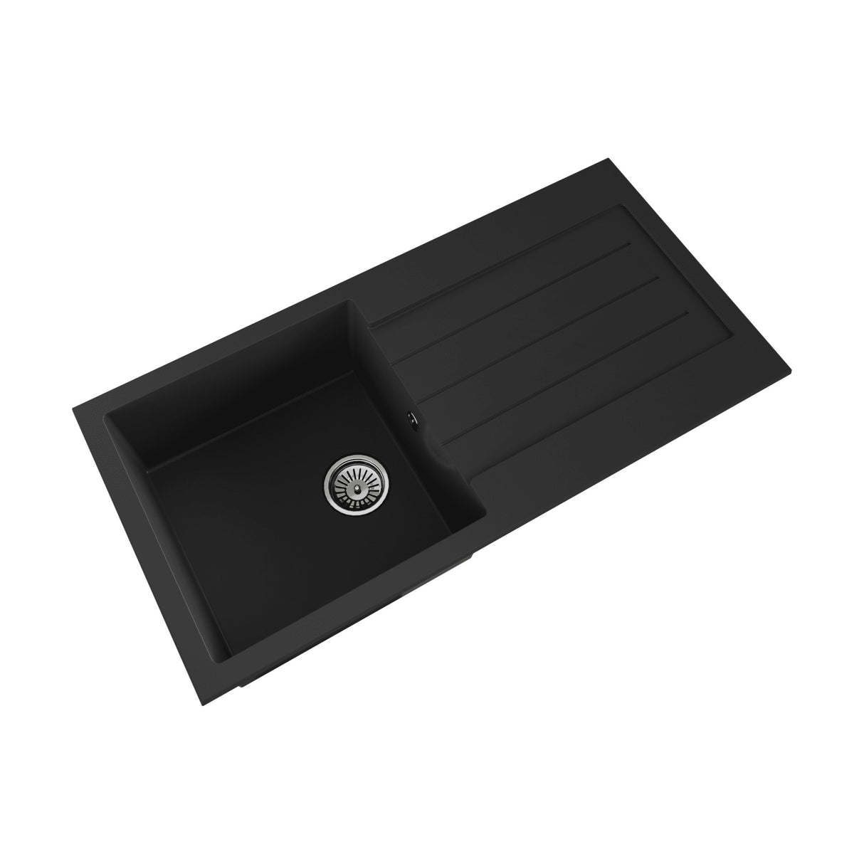 [BKS41050S] 100cm Composite Inset Kitchen Sink with Overflow & Drainer - Available in Multiple Colours - Cutout