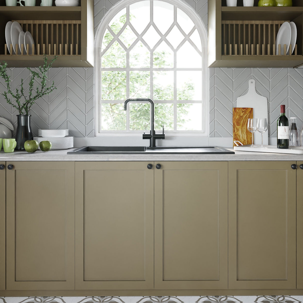 [BKS41050S] 100cm Composite Inset Kitchen Sink with Overflow & Drainer - Available in Multiple Colours - Lifestyle 1