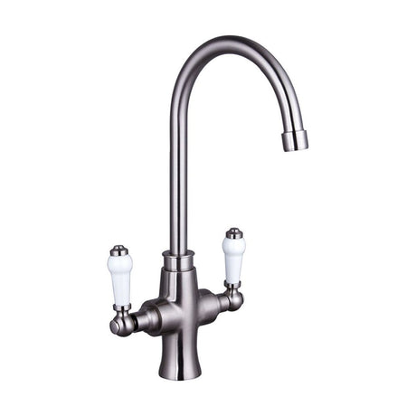 [BKT002BN] Traditional Dual Handle Kitchen Mixer Tap, Choice of Finish - Cutout