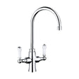 [BKT002] Traditional Dual Handle Kitchen Mixer Tap - Chrome - Cutout