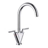[BKT005CP] Contemporary Dual Lever Round Kitchen Sink Mixer Tap, Choice of Colour - Cutout