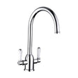 [BKT007] Traditional Dual Handle Kitchen Mixer Tap - Chrome - Cutout