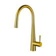 [BKT009BG] Balterley Contemporary Pull Out Single Lever Kitchen Mixer Tap with Rounded Swivel Spout & Brushed Gold Finish - Cutout