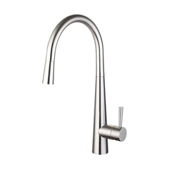 [BKT009BN] Contemporary Pull Out Kitchen Mixer Tap - Brushed Nickel - Cutout